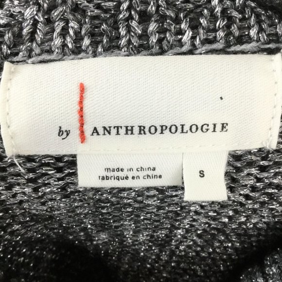 by Anthropologie Metallic Grey Turtleneck Sweater s - Picture 8 of 11